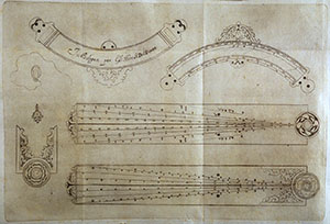 A szögmérő rajza Galileitől,  Bologna,  1656. (Istituto e Museo di Storia della Scienza, Firenze)